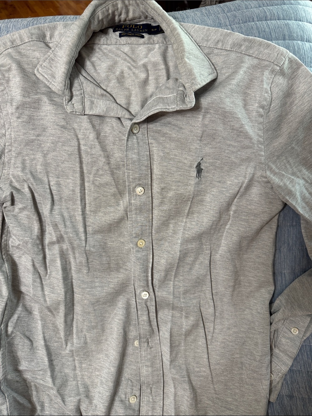 Polo by Ralph Lauren Men's Light Gray Long-Sleeve Button-Down Shirt